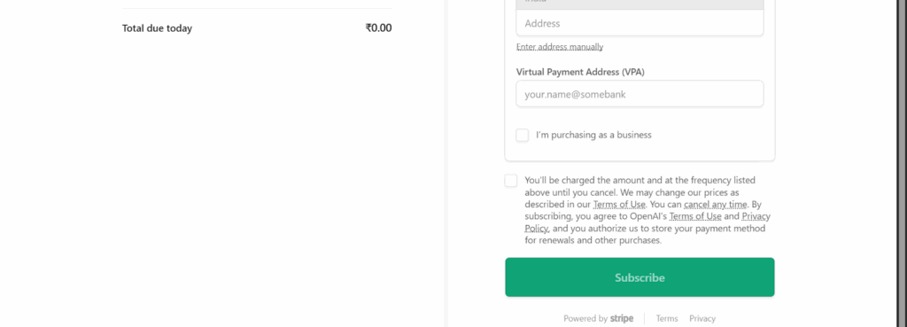 Complete the subscription